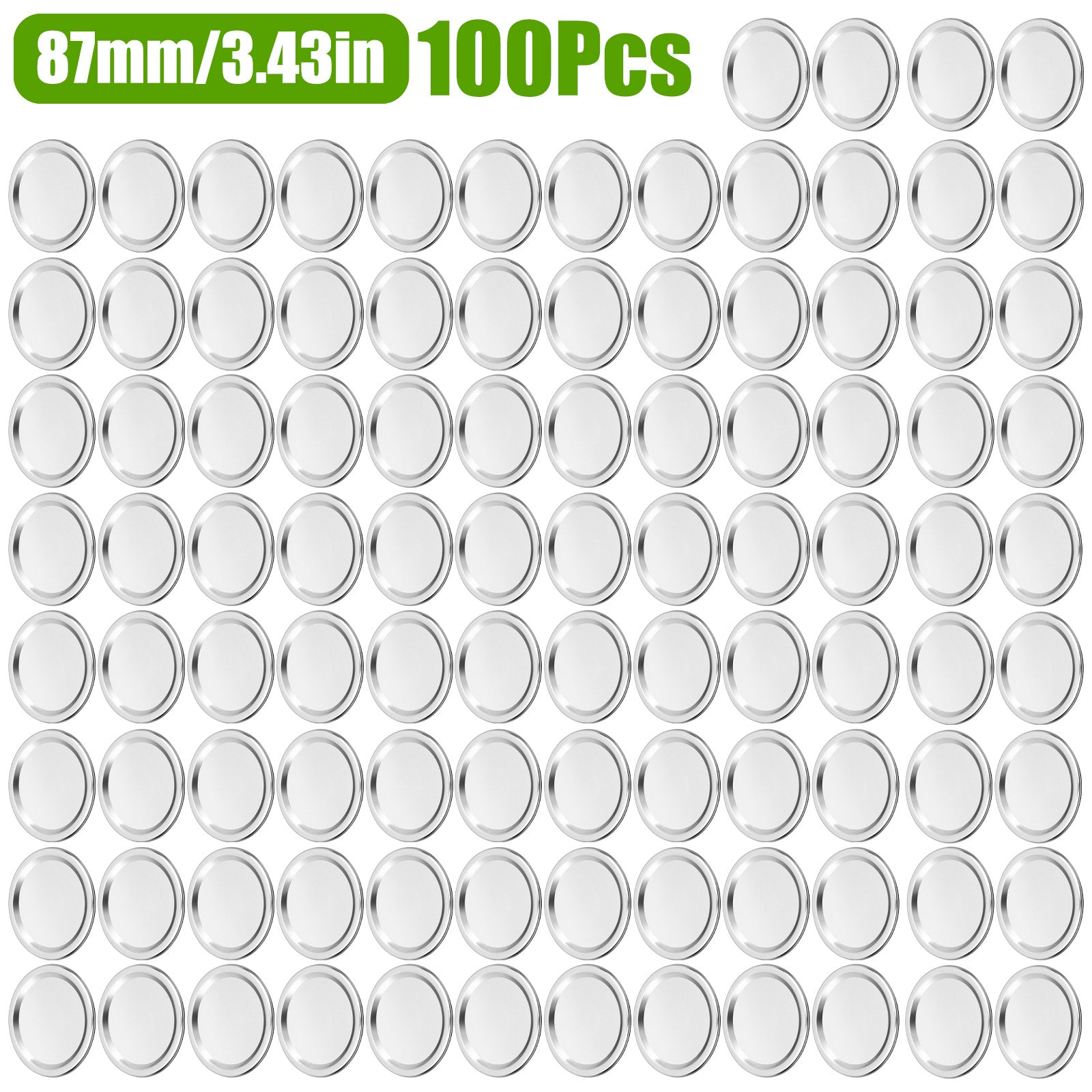 100PCS 87/70mm Regular Wide Mouth Canning Lid Mason Jar Leakproof Durable Reused koeek - KOEEK