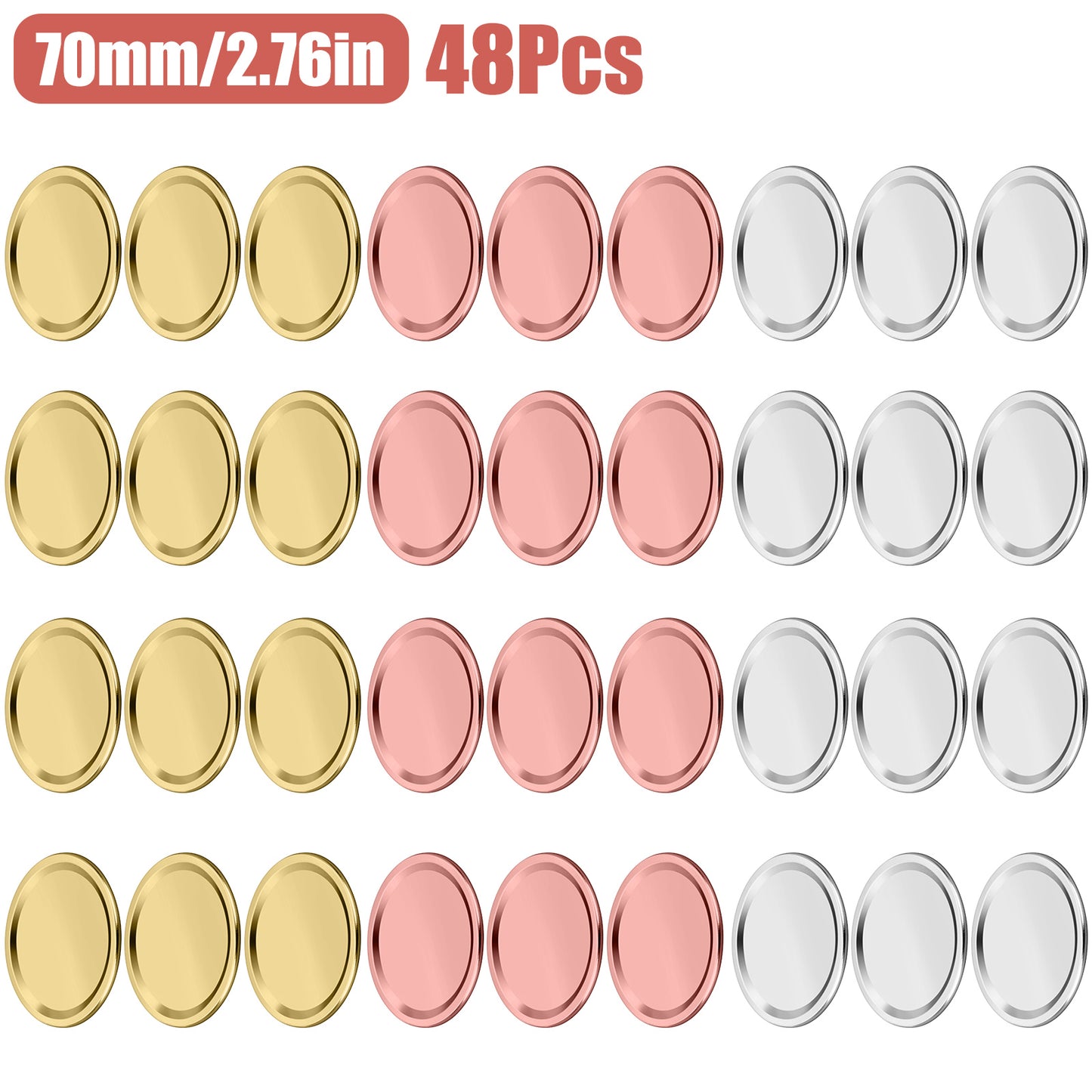 100PCS 87/70mm Regular Wide Mouth Canning Lid Mason Jar Leakproof Durable Reused koeek - KOEEK