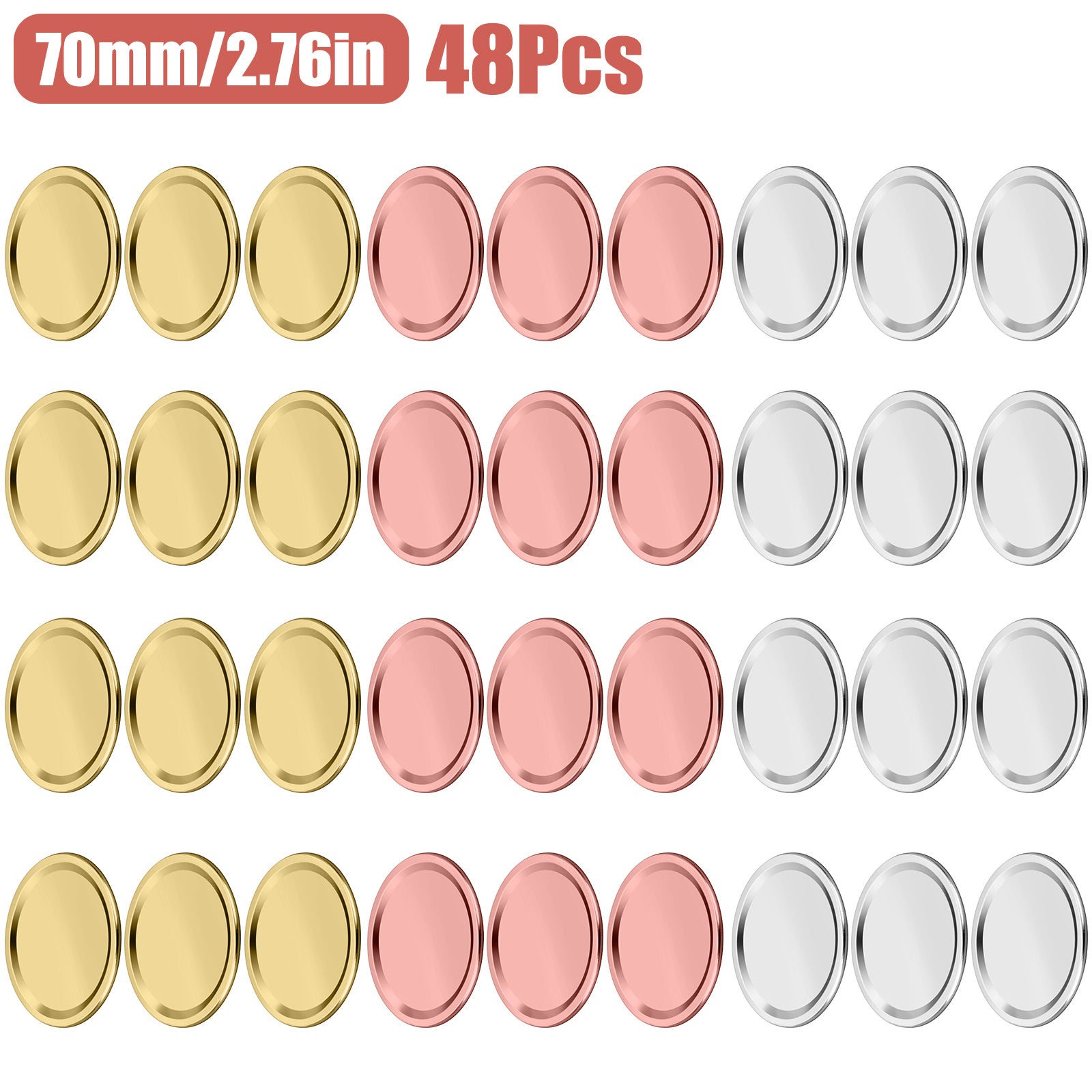 100PCS 87/70mm Regular Wide Mouth Canning Lid Mason Jar Leakproof Durable Reused koeek - KOEEK