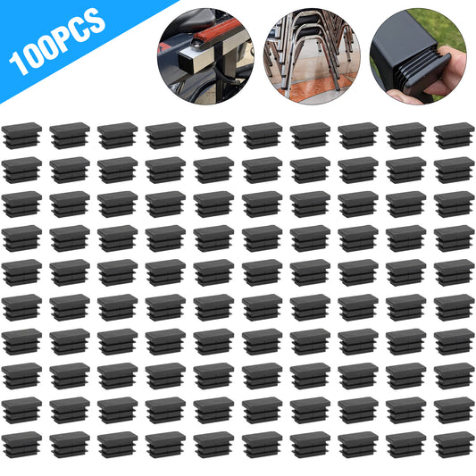 100PCS x 1” Rectangle Pipe Tube Plugs Tubing Cap Cover Durable Anti-scratch koeek - KOEEK