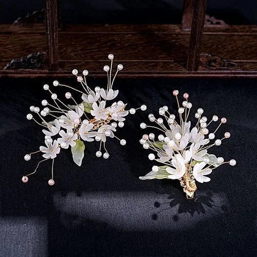 Hair ornament lily of the valley hair clip simple side clip hanfu accessory pair 07FC0E-D4 - KOEEK [1]