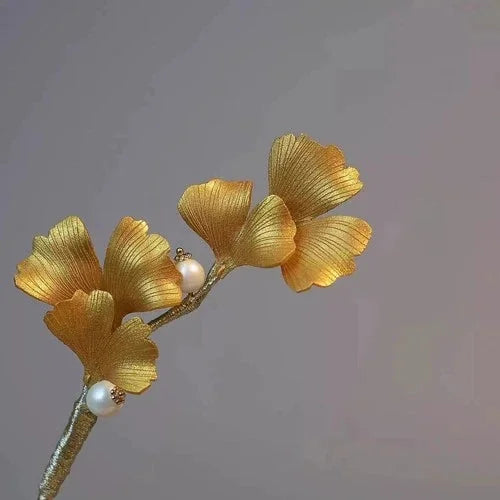 Hairpin Apricot Leaf Hair Comb  Chinese Style Wedding Qipao Hanfu Headpiece 07FC0E-D4 - KOEEK [1]