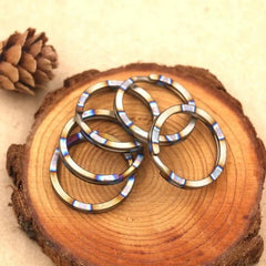 Handmade Flame TC4 Titanium 0.98" Concise Round EDC Key Ring Key Chain Tool 2pcs 07FC0E-D4 - KOEEK [1]