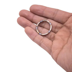 Handmade Flame TC4 Titanium 0.98" Concise Round EDC Key Ring Key Chain Tool 2pcs 07FC0E-D4 - KOEEK [2]