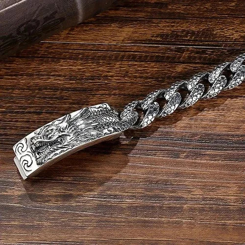 Handmade Men's Dragon Bracelet Vintage Style Jewelry 07FC0E-D4 - KOEEK [2]
