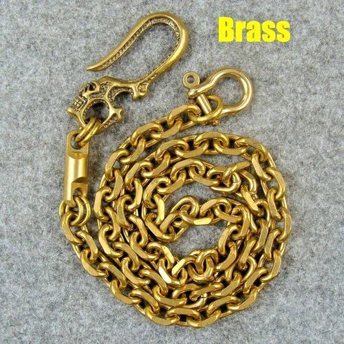 Handmade Solid Brass Bag Wallet Chain Fob Pants Chain Key Chains 50cm 07FC0E-D4 - KOEEK [1]