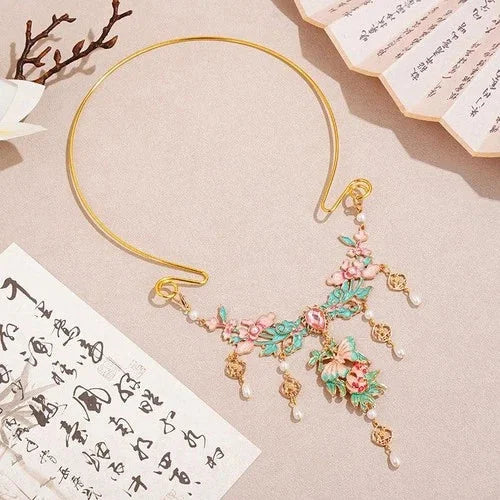 Hanfu Tassel Choker Necklace Chinese Style Yingluo Cheongsam  Year 07FC0E-D4 - KOEEK [3]