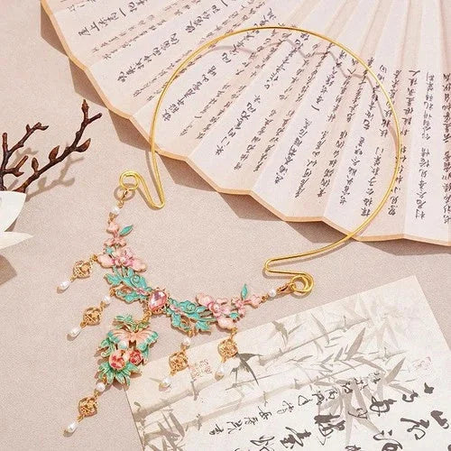 Hanfu Tassel Choker Necklace Chinese Style Yingluo Cheongsam  Year 07FC0E-D4 - KOEEK [4]