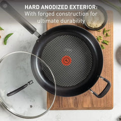 Hard Anodized Non-Stick Skillet with Lid, 10-Inch, Multi-Purpose Skillet 07FC0E-D4 - KOEEK [2]