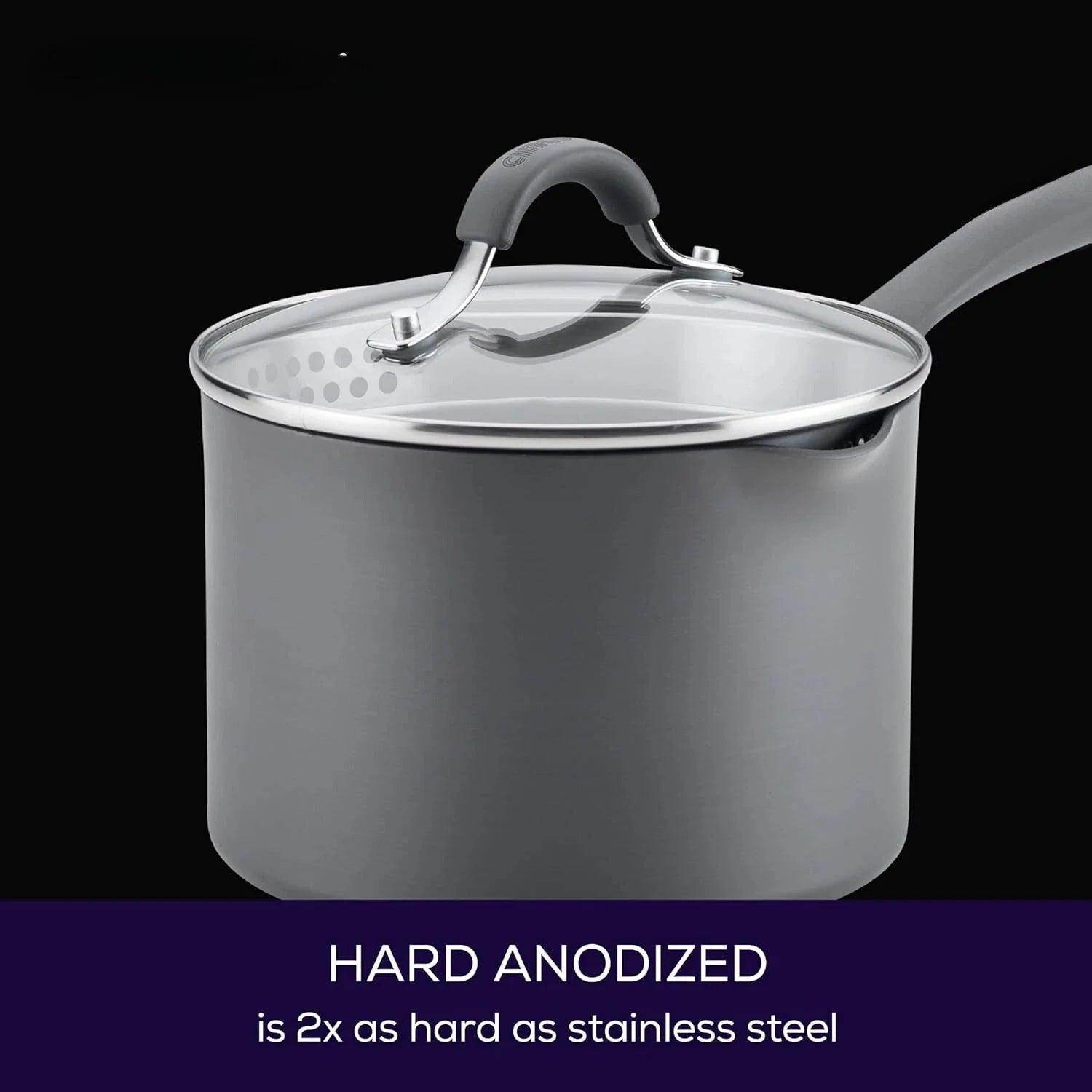 Hard Anodized Nonstick, 3-Quart, Gray 07FC0E-D4 - KOEEK [6]