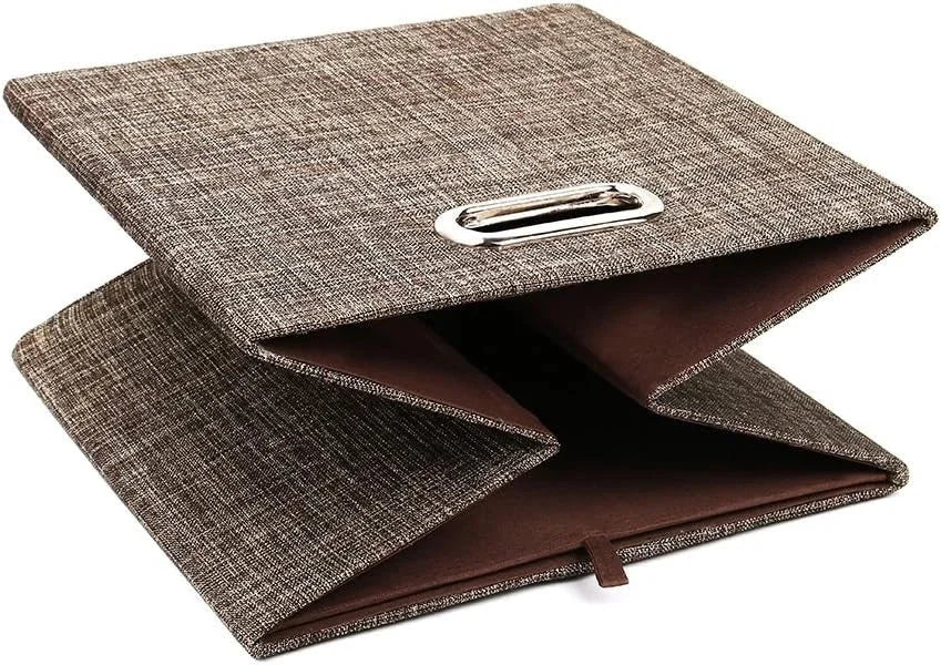 Heavy-duty fabric drawers, 11 x 11 inches, set of 4, brown 07FC0E-D4 - KOEEK [4]