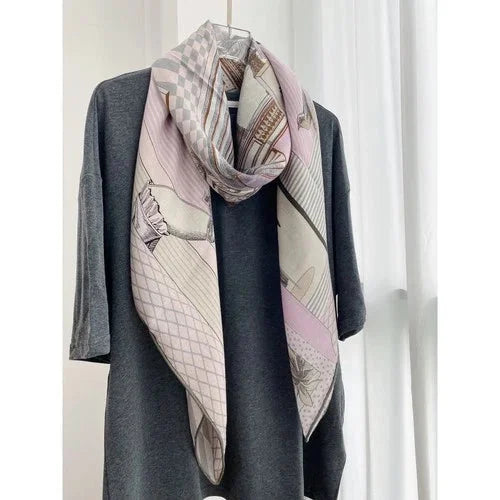 High Luxury! 30% Silk & 70% Wool Hand Rolled Edges Wrap Scarf Shawl 53" 07FC0E-D4 - KOEEK [1]