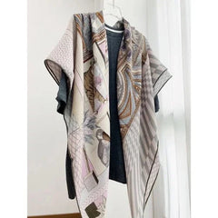 High Luxury! 30% Silk & 70% Wool Hand Rolled Edges Wrap Scarf Shawl 53" 07FC0E-D4 - KOEEK [3]