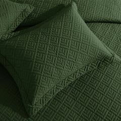 Home Quilt Set Full Queen Size Olive Green 3 Piece,Lightweight Soft Coverlet 07FC0E-D4 - KOEEK [4]