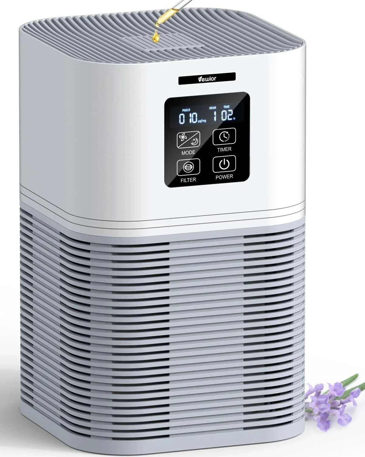 Home air purifier with 6 timers forsilent cleaning of pet dander and wildfires. 07FC0E-D4 - KOEEK [1]