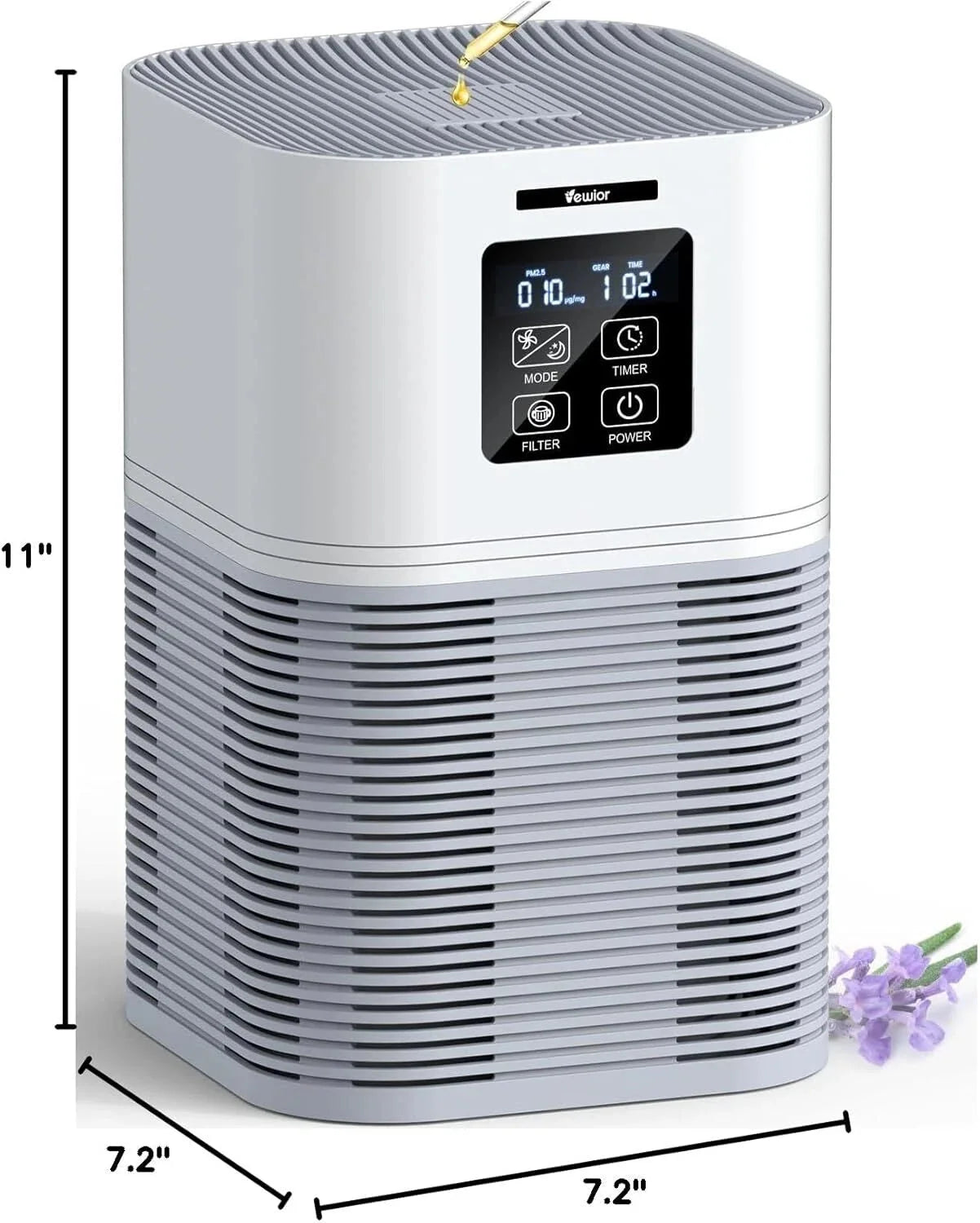 Home air purifier with 6 timers forsilent cleaning of pet dander and wildfires. 07FC0E-D4 - KOEEK [10]