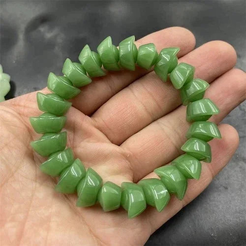 Jade Ingot Bracelet Green Ingot Luck Bead Bracelet 07FC0E-D4 - KOEEK [1]