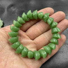 Jade Ingot Bracelet Green Ingot Luck Bead Bracelet 07FC0E-D4 - KOEEK [1]