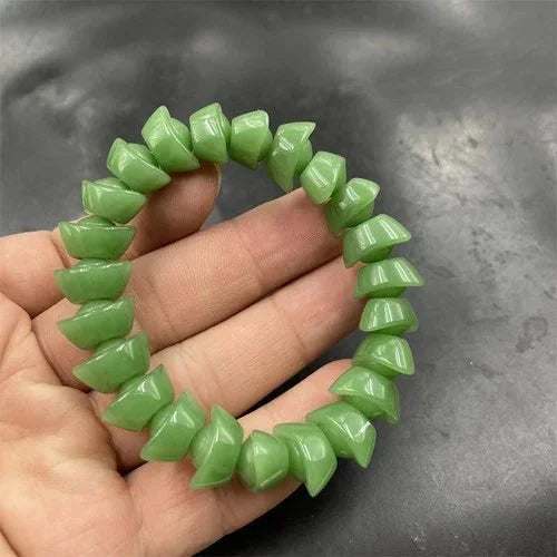 Jade Ingot Bracelet Green Ingot Luck Bead Bracelet 07FC0E-D4 - KOEEK [3]
