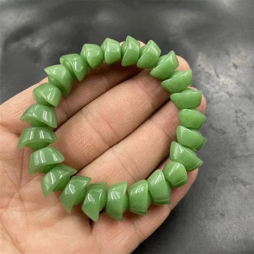 Jade Ingot Bracelet Green Ingot Luck Bead Bracelet 07FC0E-D4 - KOEEK [4]