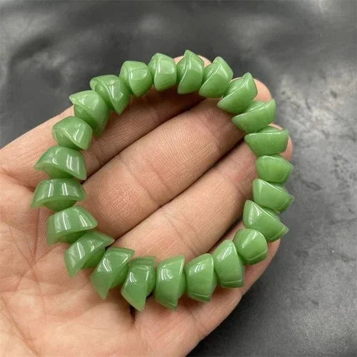 Jade Ingot Bracelet Green Ingot Luck Bead Bracelet 07FC0E-D4 - KOEEK [5]