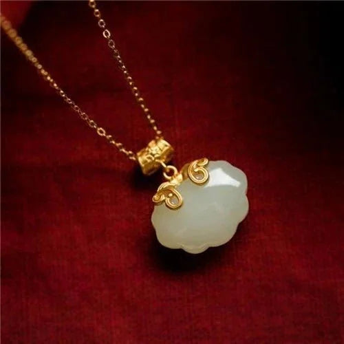 Jade Koi Pendant Necklace Womens Longevity Lock Chinese Style Gift 07FC0E-D4 - KOEEK [2]