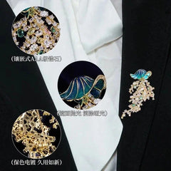 Jellyfish Brooch Zircon Inlaid Creative Luxury Pin Clothing Accessory 07FC0E-D4 - KOEEK [3]