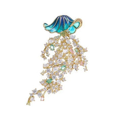 Jellyfish Brooch Zircon Inlaid Creative Luxury Pin Clothing Accessory 07FC0E-D4 - KOEEK [4]