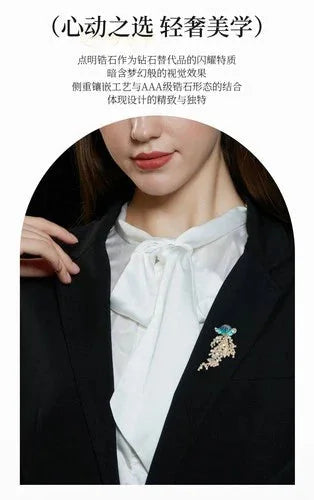 Jellyfish Brooch Zircon Inlaid Creative Luxury Pin Clothing Accessory 07FC0E-D4 - KOEEK [7]