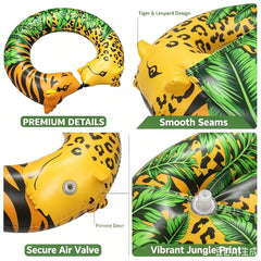 Jungle Print Inflatable Swim Tube 43x35 Heavy Duty Pool Float for Adults & Teens 07FC0E-D4 - KOEEK [3]