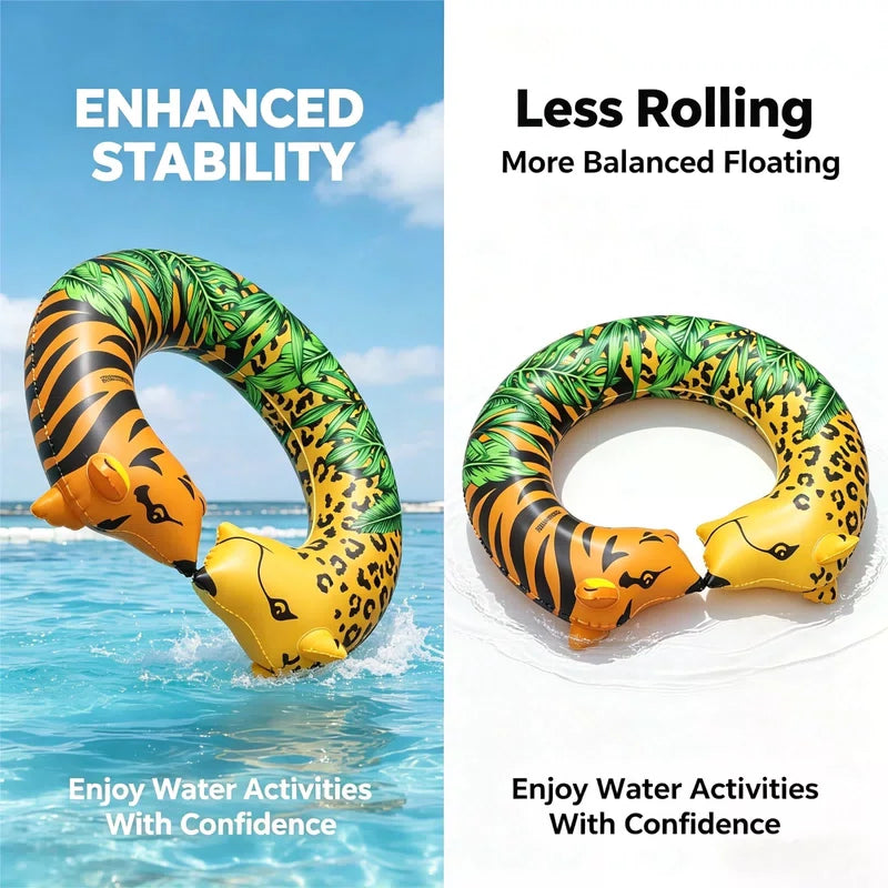 Jungle Print Inflatable Swim Tube 43x35 Heavy Duty Pool Float for Adults & Teens 07FC0E-D4 - KOEEK [5]