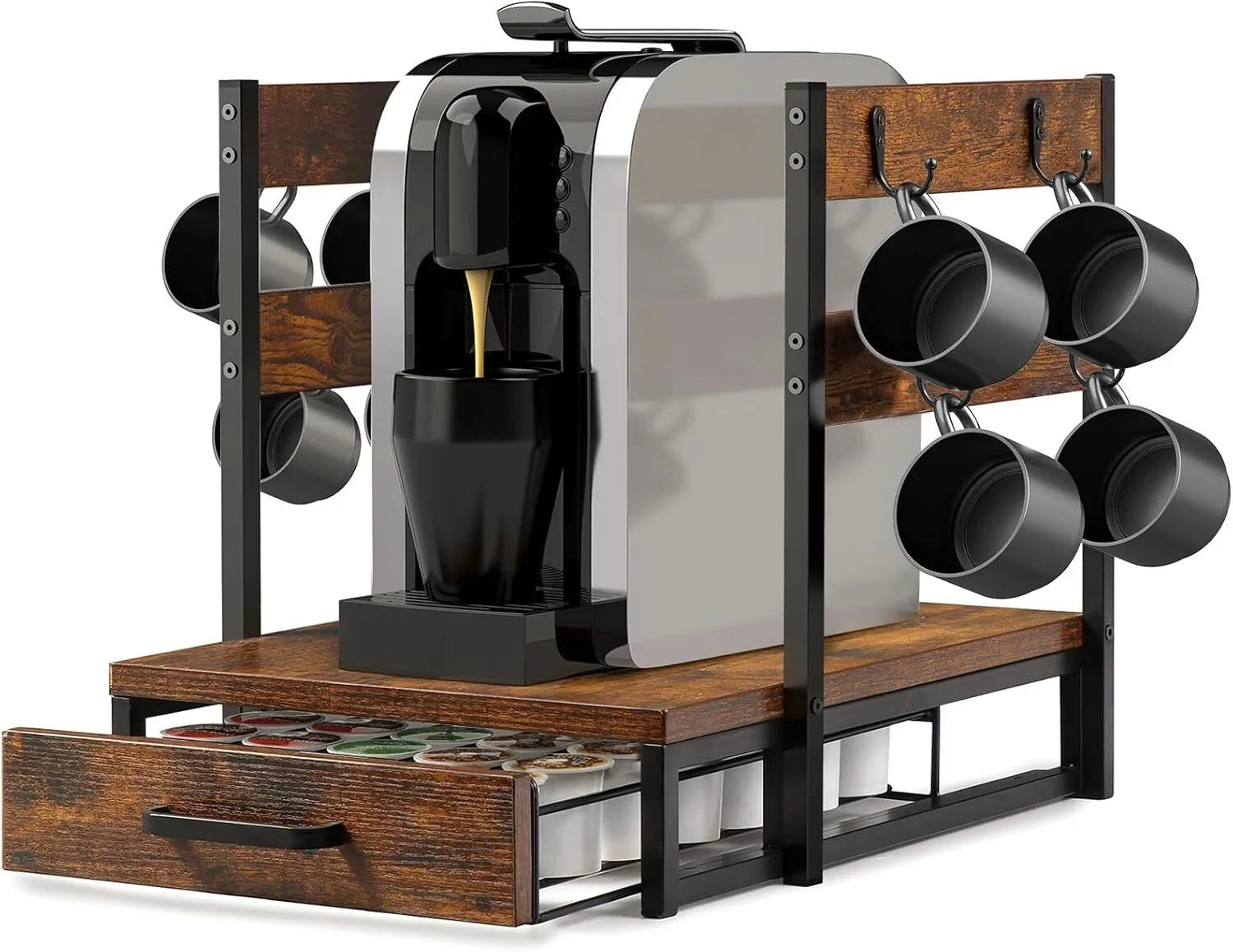 K-Cup Coffee Pod Drawer, 35 Pod Organizer with Cup Holder 07FC0E-D4 - KOEEK [2]