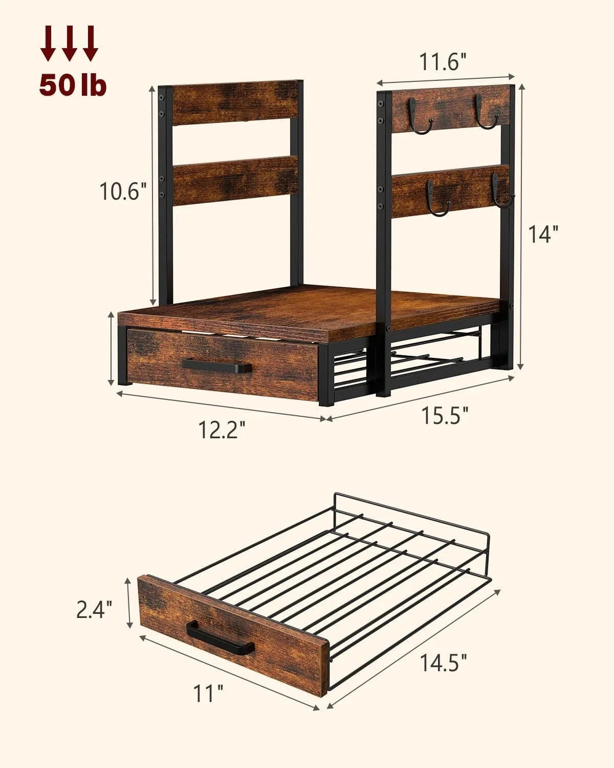 K-Cup Coffee Pod Drawer, 35 Pod Organizer with Cup Holder 07FC0E-D4 - KOEEK [3]