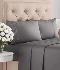 King Size 4 Piece Sheet Set - Comfy Breathable & Cooling Bed Sheets Set -Bedding 07FC0E-D4 - KOEEK [1]