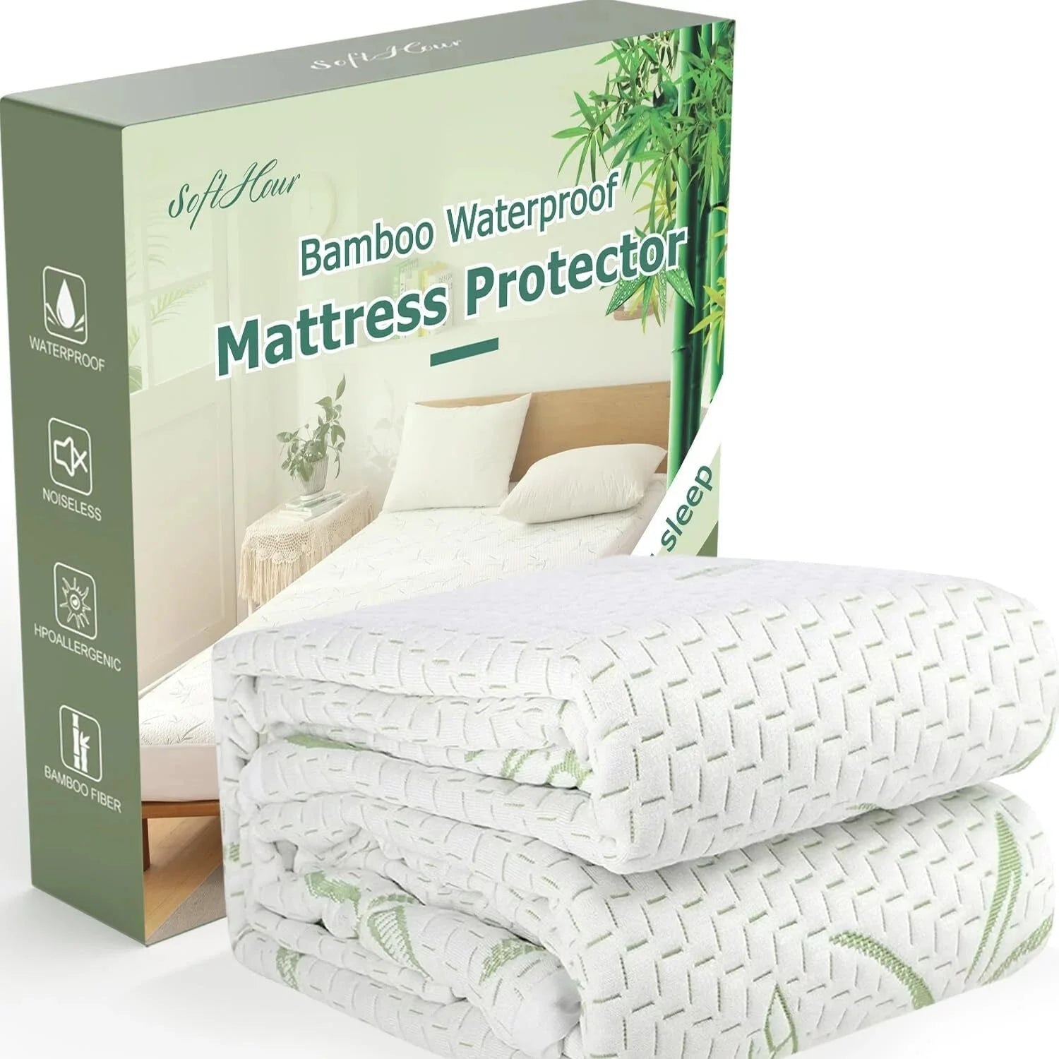 King Size Waterproof Mattress Protector, Rayon Mattress Cover 07FC0E-D4 - KOEEK [1]