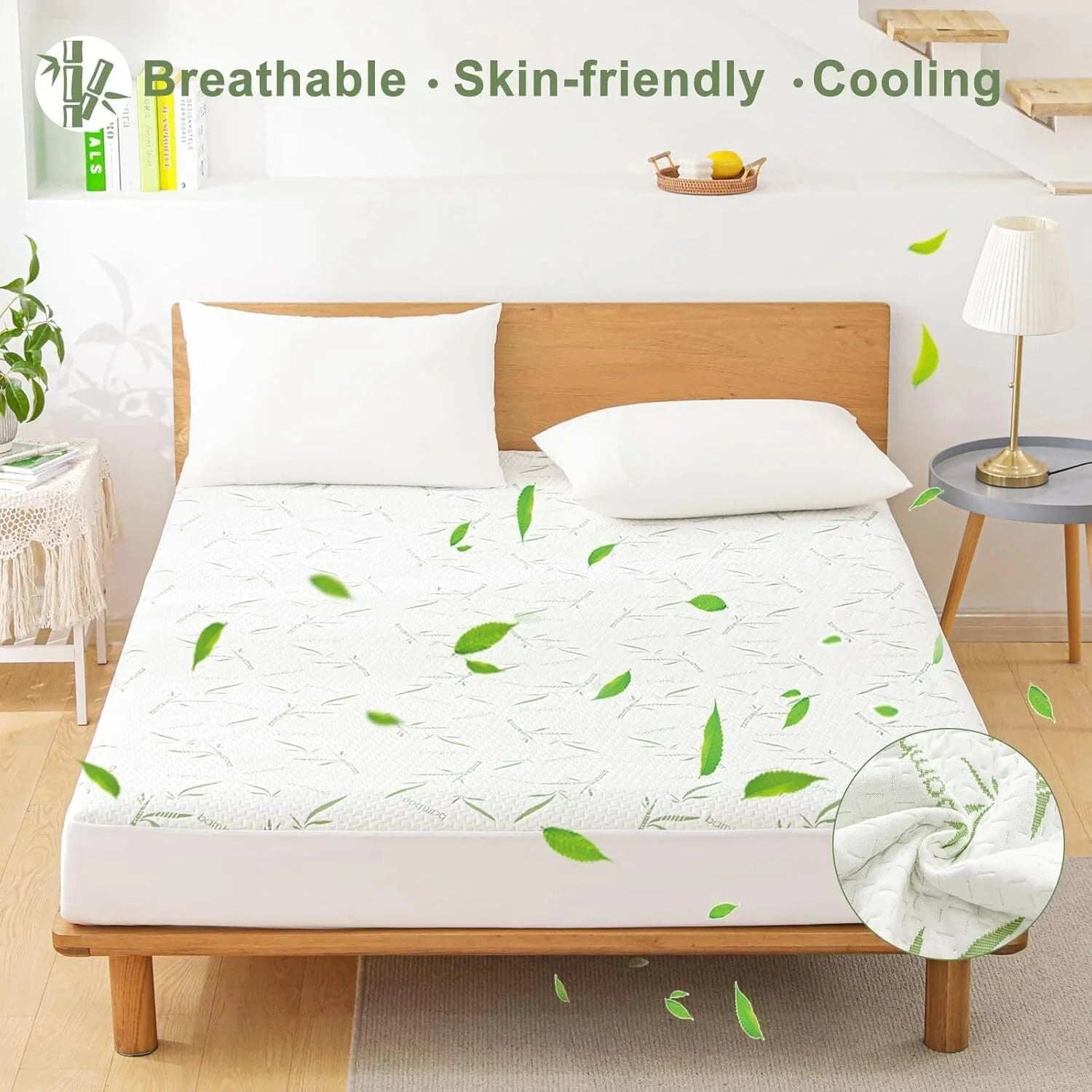 King Size Waterproof Mattress Protector, Rayon Mattress Cover 07FC0E-D4 - KOEEK [2]