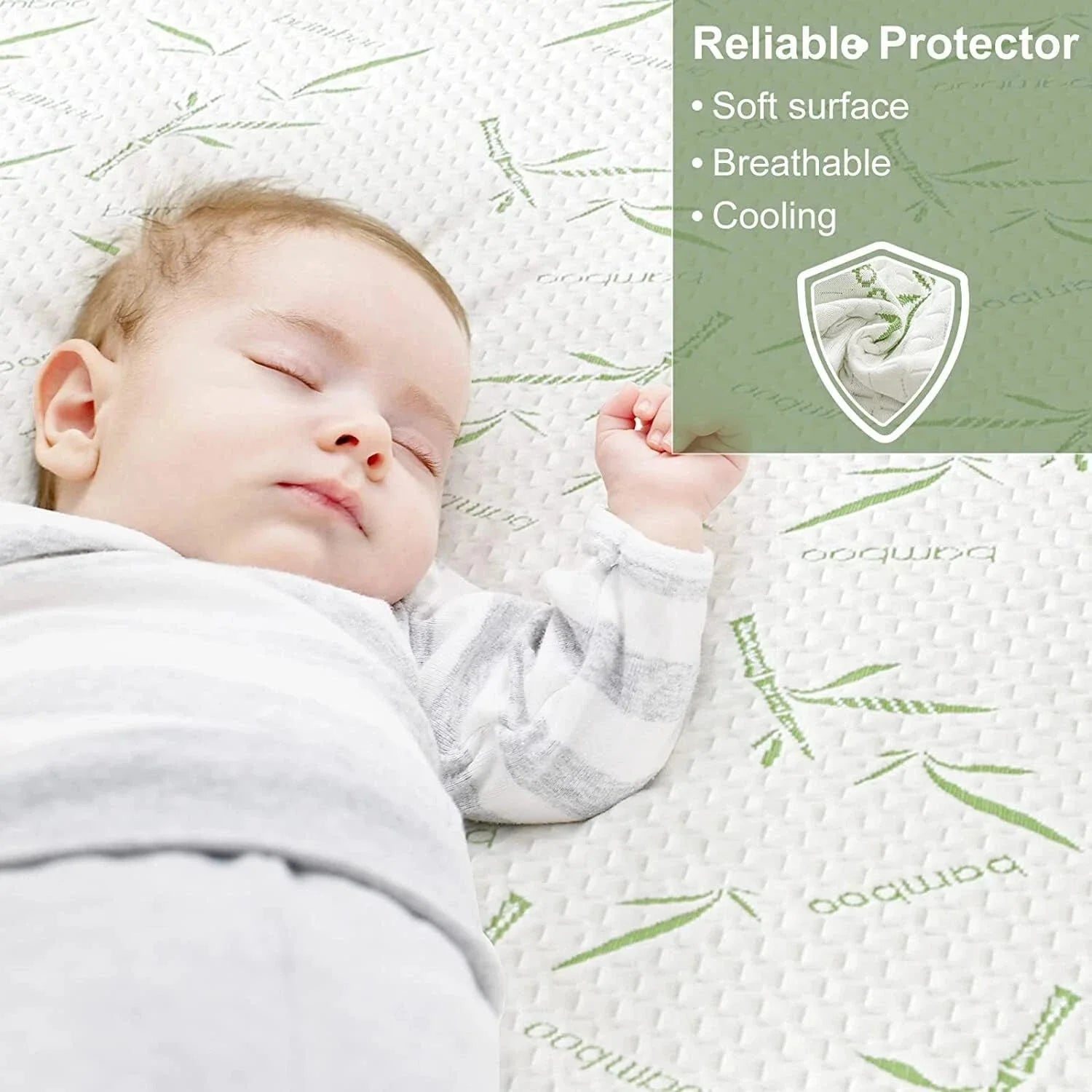 King Size Waterproof Mattress Protector, Rayon Mattress Cover 07FC0E-D4 - KOEEK [3]