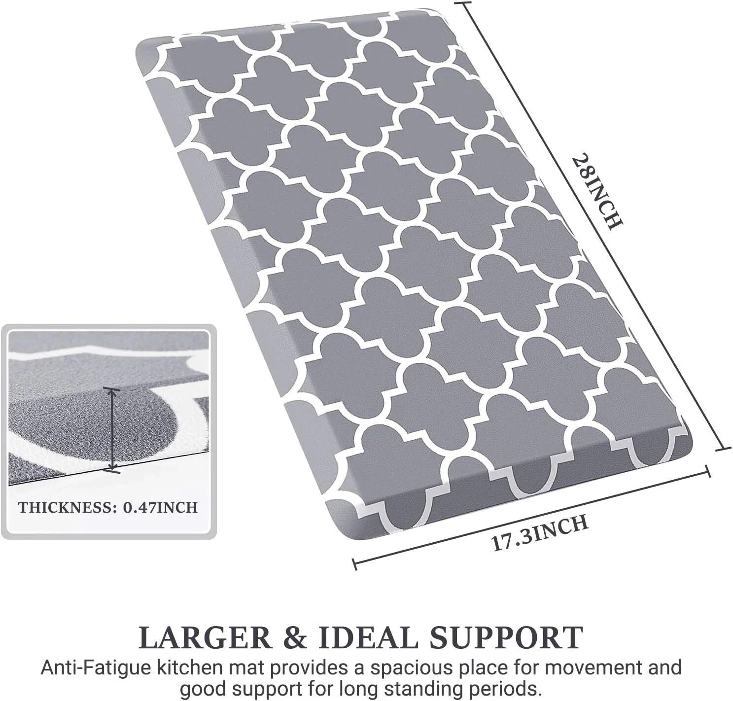 Kitchen Mat and Rugs Cushioned Anti-Fatigue,17.3"x 28",Non Slip Waterproof 07FC0E-D4 - KOEEK [2]