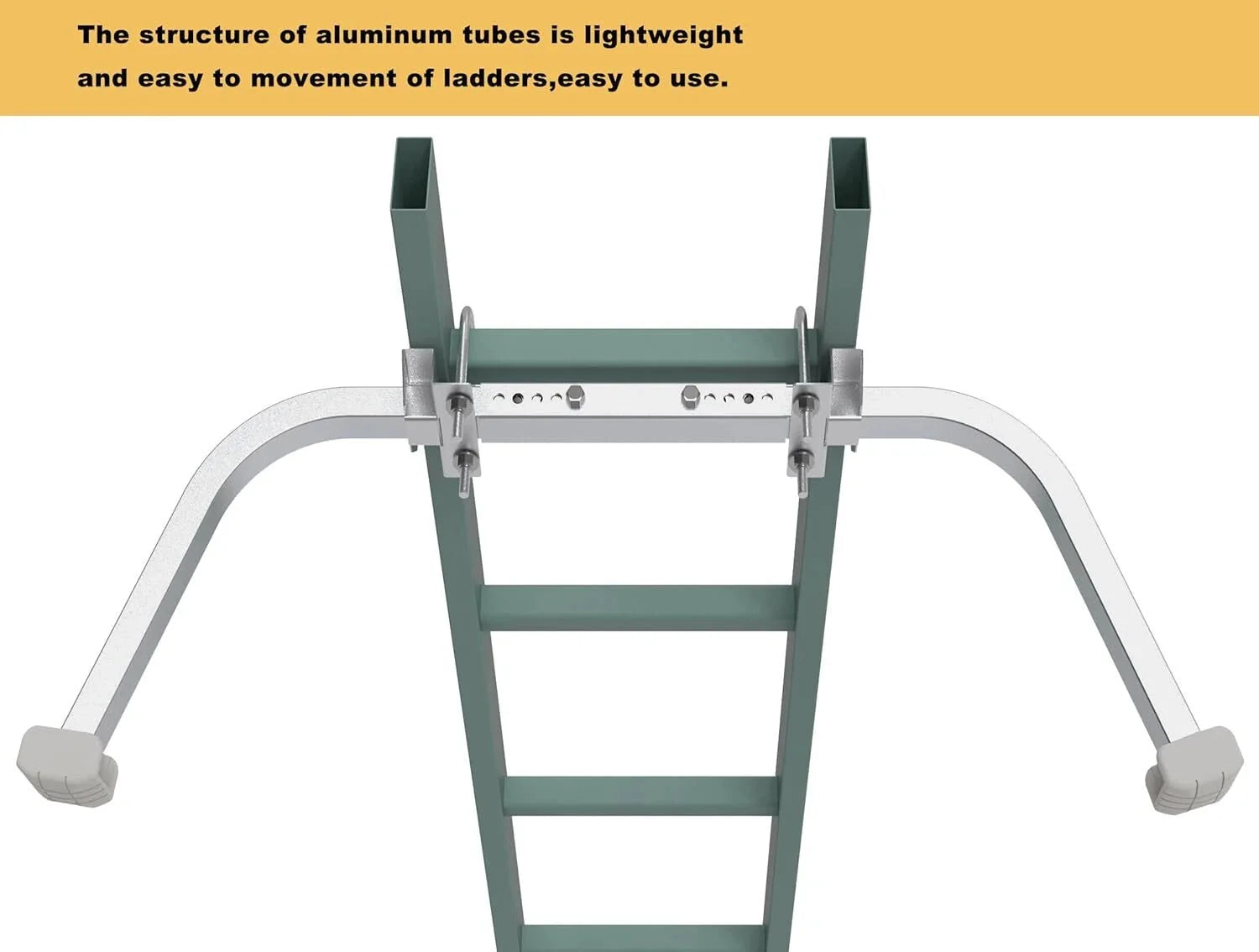 Ladder stabilizer with non-slip rubber backing pads to secure wall ladder hooks. 07FC0E-D4 - KOEEK [5]