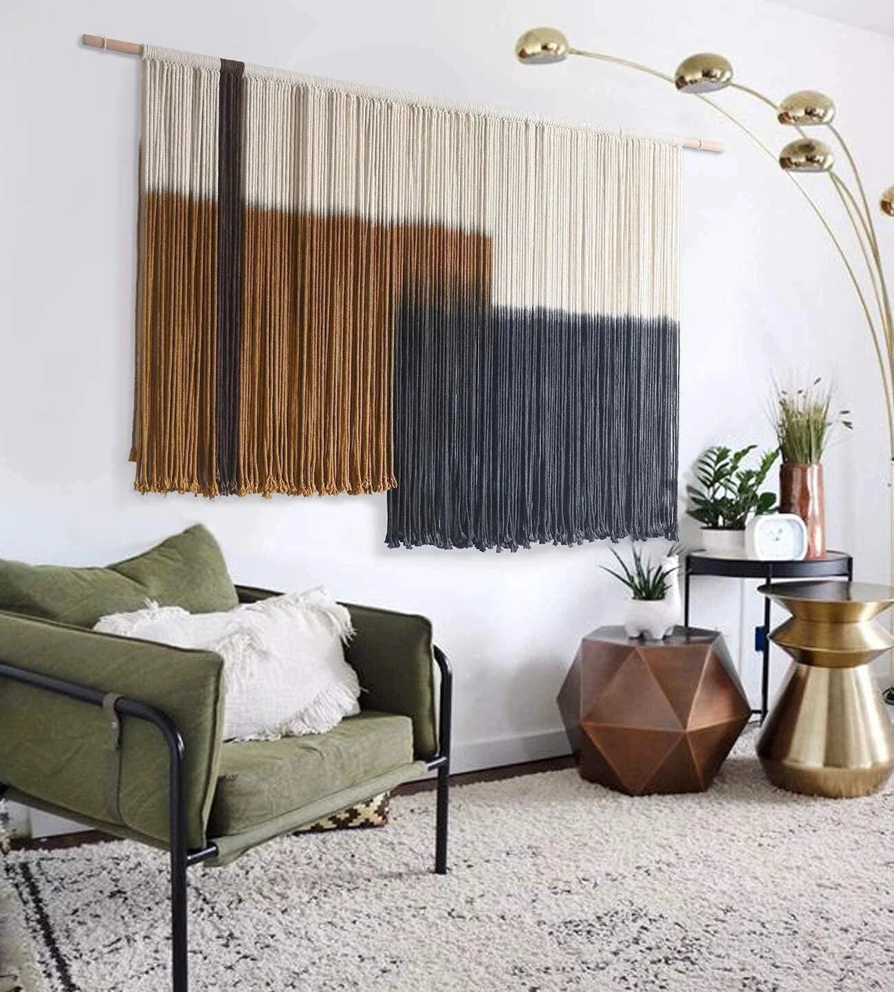 Large Dip Dyed Tapestry Fiber Wall Hanging Art Bohemian Bedroom Decoration 07FC0E-D4 - KOEEK [2]