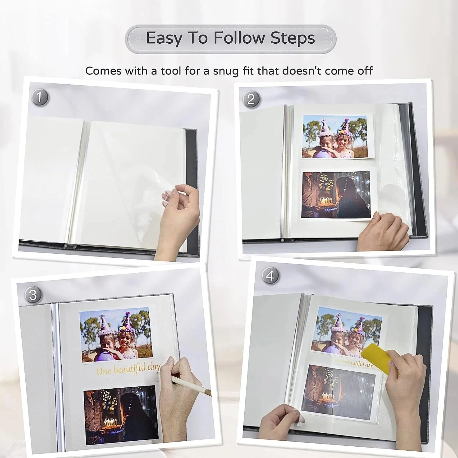 Large Photo Album, Self-Adhesive,4x6, 5x7, 8x10, Scrapbook Album,DIY Photo Book 07FC0E-D4 - KOEEK [4]