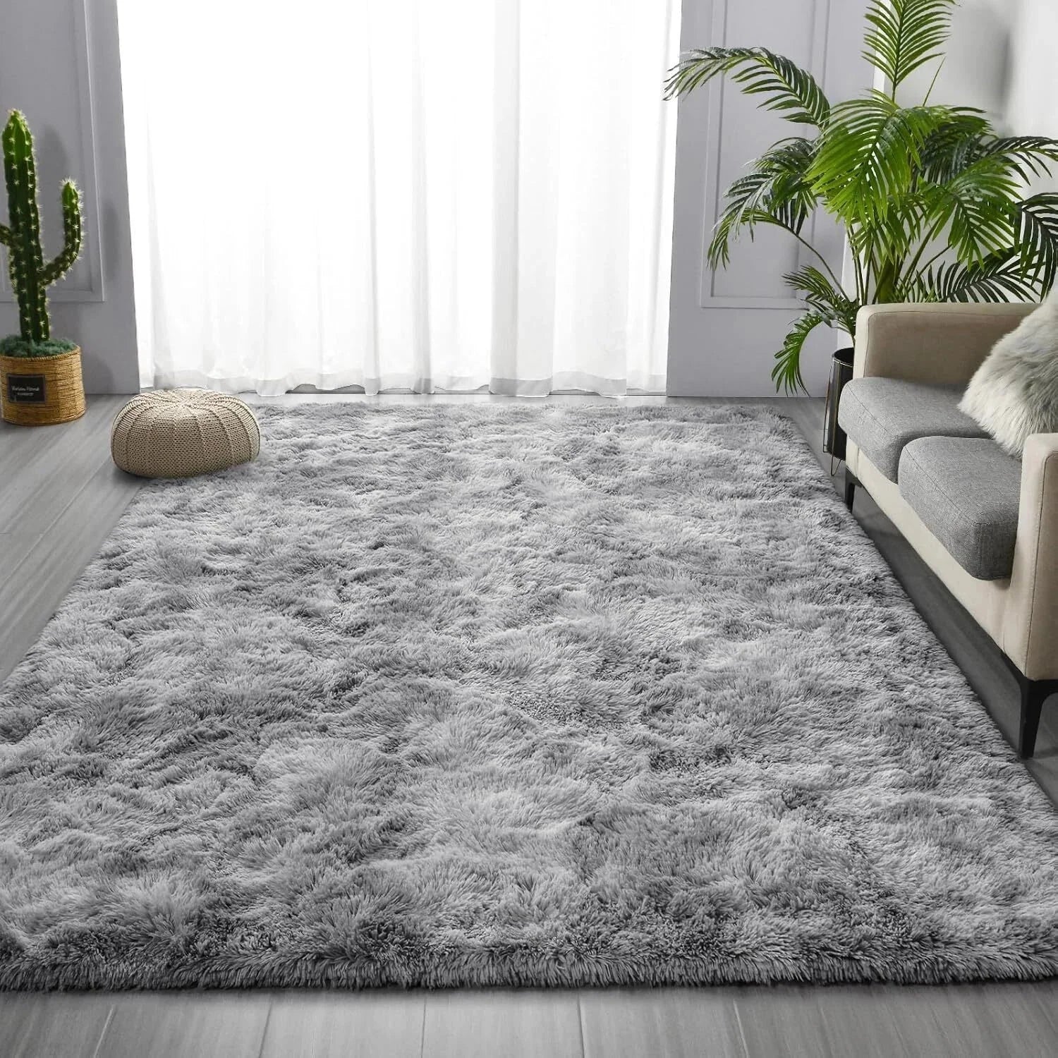 Large Shag Area Rugs 6 x 9,Tie-Dyed Plush Fuzzy Rugs for Living Room,Ultra Soft 07FC0E-D4 - KOEEK [3]