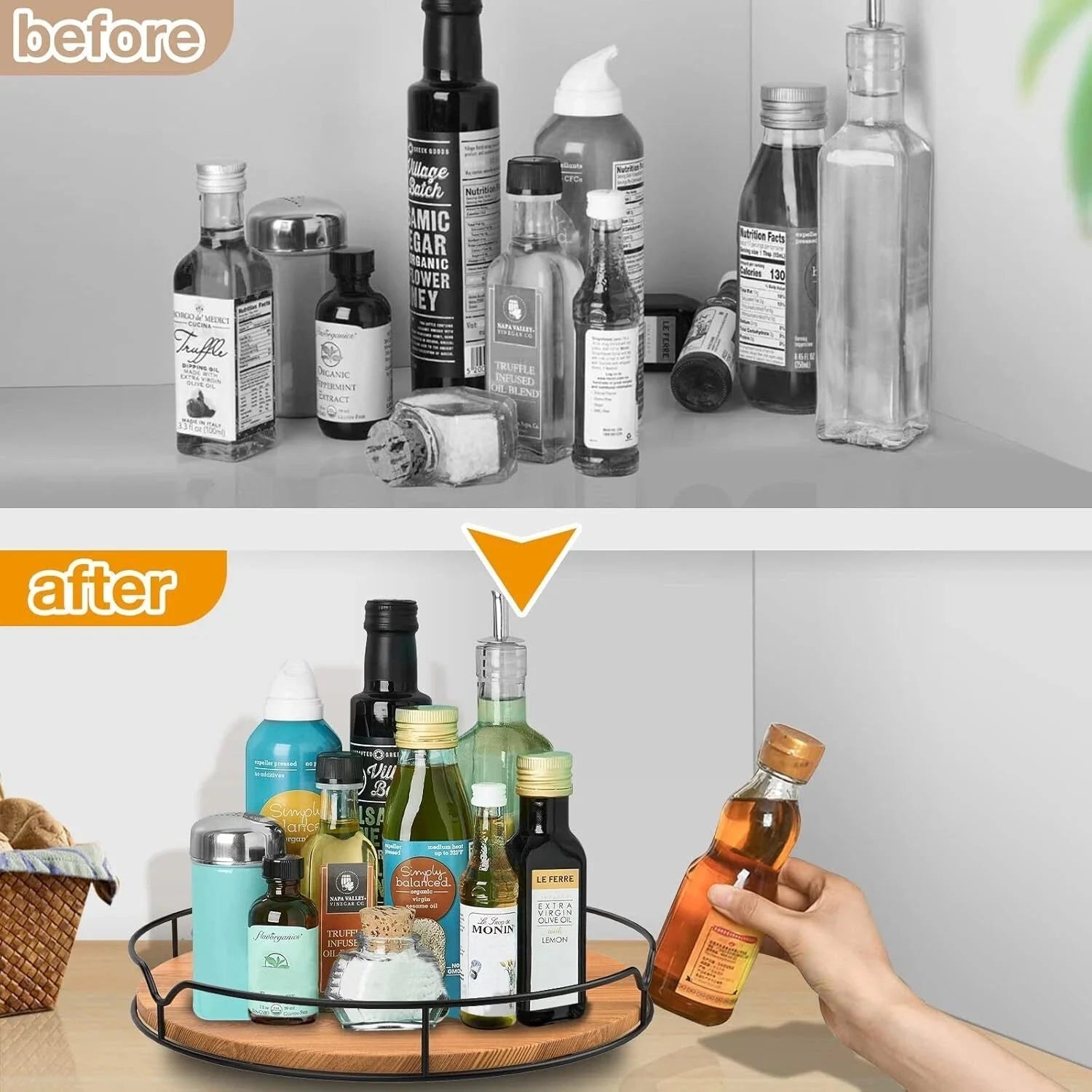 Lazy Susan Turntable Organizer Cabinet Pantry Kitchen Countertop Refrigerator 07FC0E-D4 - KOEEK [6]
