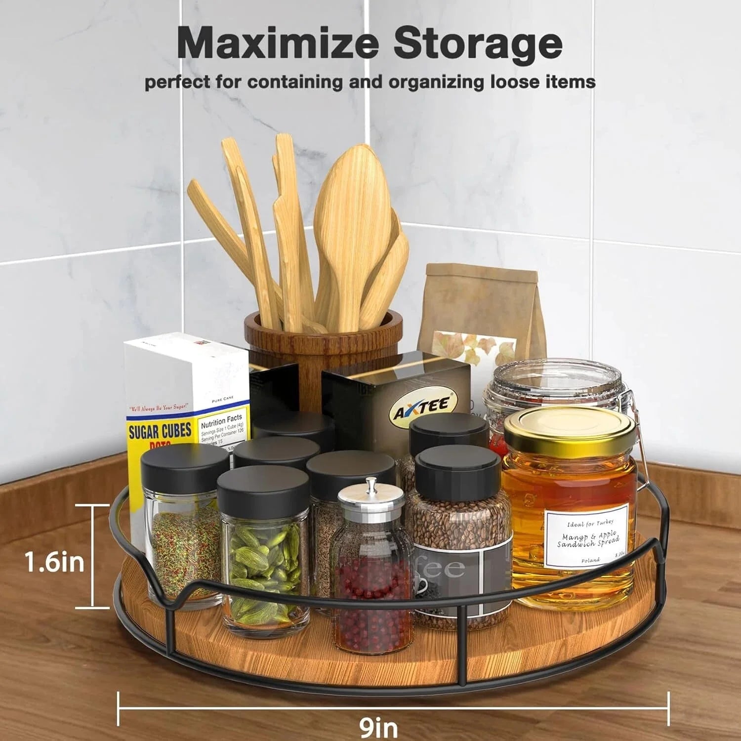 Lazy Susan Turntable Organizer Cabinet Pantry Kitchen Countertop Refrigerator 07FC0E-D4 - KOEEK [7]