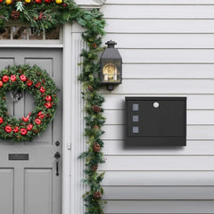 Locking Wall Mount Mailbox withThree Mailbox Number StickersLarge Capacity,Black 07FC0E-D4 - KOEEK [3]