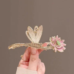 Lotus Hair Claw Chinese Vintage Style Retro Hanfu Elegant Hair Accessory 07FC0E-D4 - KOEEK [2]