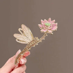 Lotus Hair Claw Chinese Vintage Style Retro Hanfu Elegant Hair Accessory 07FC0E-D4 - KOEEK [3]