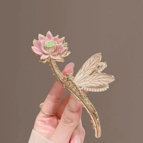 Lotus Hair Claw Chinese Vintage Style Retro Hanfu Elegant Hair Accessory 07FC0E-D4 - KOEEK [4]