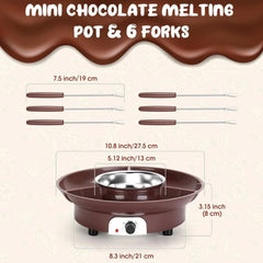 MINI Melting Fondue Set, 10oz Electric Chocolate Melting Pot with 6PCS Forks 07FC0E-D4 - KOEEK [2]