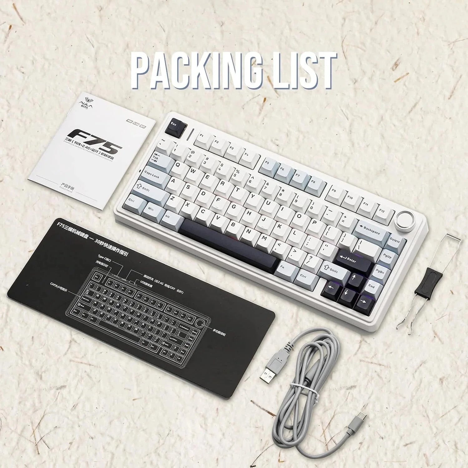 Mechanical Keyboard, 75% Wireless Hot Swap Gaming Keyboard 07FC0E-D4 - KOEEK [9]